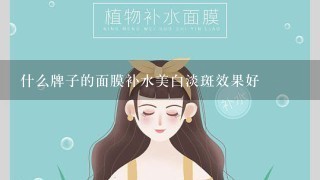 什么牌子的面膜补水美白淡斑效果好